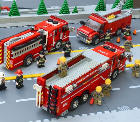 Lego Fire Urban Search and Rescue Task Force 3 | Here's my L… | Flickr Lego Fire Station, Lego Ambulance, Lego City Fire Truck, Lego City Fire, Cool Lego Ideas, Lego City Ideas, Lego Fire, Lego Truck, Lego Vehicles