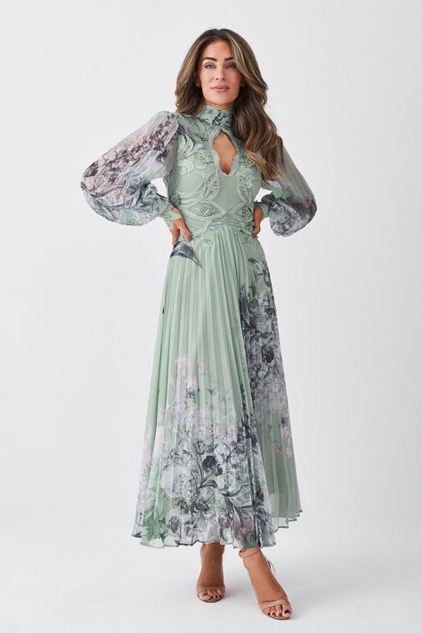 Lydia Millen, Latest Maxi Dresses, Karen Millen Dress, Maxi Dress Collection, Mother Of Groom Dresses, Mother Of The Bride Outfit, Pleated Fabric, Pleated Maxi Dress, Pleated Maxi