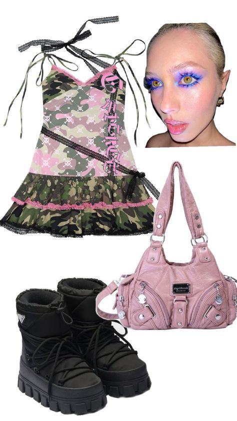 Camo Skirt Outfit, Customize Character, Camo Skirt, Virtual Stylist, Skirt Outfit, Kawaii Clothes, Winter 2024, Stage Outfits, Skirt Outfits