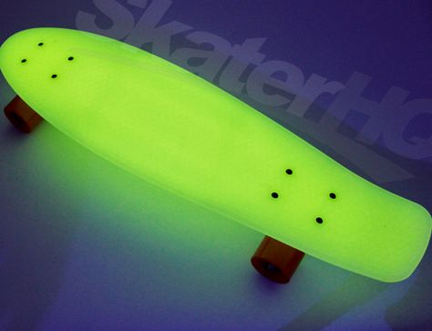 Glow in the dark Penny board Nickel Preppy Penny Board, Penny Hockey Board Diy, Penny Boards, Penny Board Design, Nickel Board, Long Skateboards, Skating Quote, Cruiser Boards, Board Skateboard