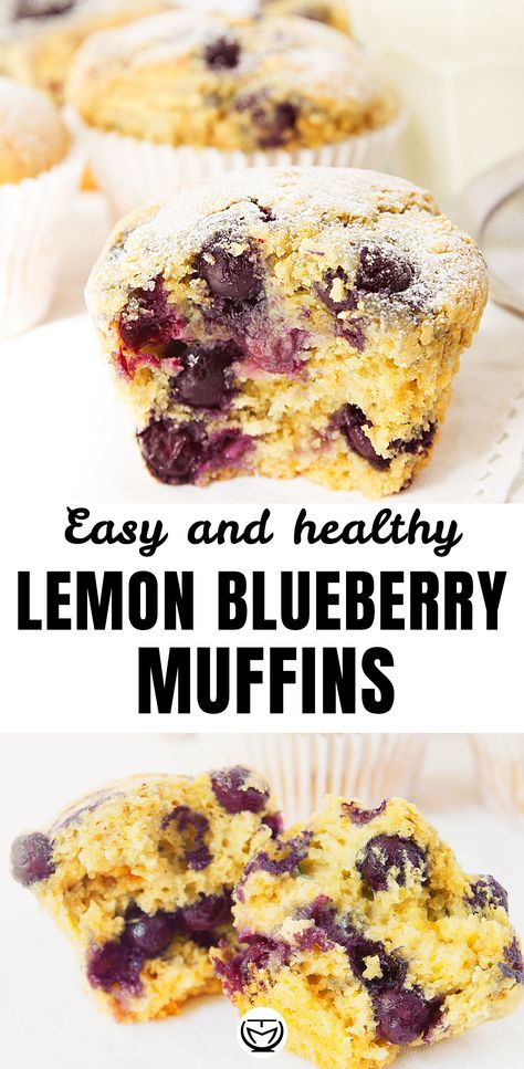 Healthy Lemon Blueberry Muffins, Healthy Lemon Blueberry, Desserts Pie, Desserts Lemon, Recipe Menu, Healthy Blueberry Muffins, Cake Lemon, Desserts Healthy, Desserts Cake