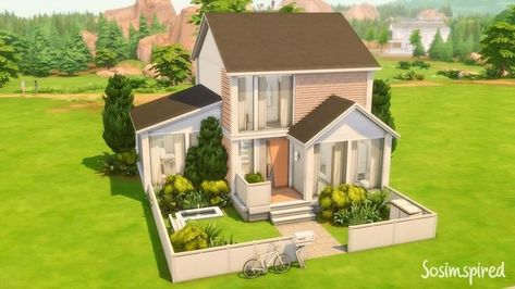 Modern Home Sims 4, Sims 4 Small House, Sims 4 Modern House, Sims 2 House, Sims 4 Houses Layout, Sims Mobile, Beautiful Modern Homes, Die Sims 4, Sims 4 Speed Build