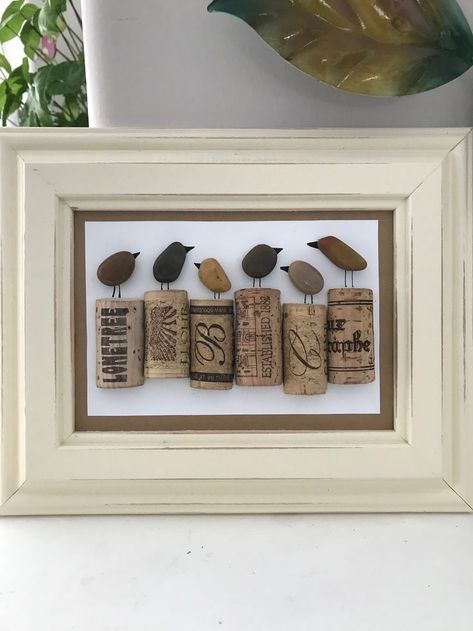 Pin by Maria Larson Schmidt on Pebble Art | Sea glass crafts, Cork crafts, Wine cork crafts Best Selling Crafts 2023, Wine Cork Diy Crafts, Cork Crafts Diy, Stone Pictures Pebble Art, Sea Glass Art Projects, Wine Cork Diy, Wine Cork Art, Beach Glass Crafts, Cork Projects