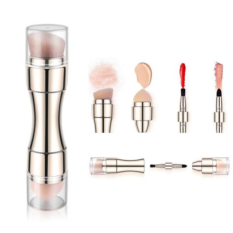 PRICES MAY VARY. Mini 4 in 1 Travel Size Makeup Brushes Set Travel Size Makeup Brushes, Mat Makeup, Travel Size Makeup, Travel Makeup Brushes, Blending Eyeshadow, Makeup Brush Kit, Eyes Lips Face, Mini Makeup, Concealer Brush