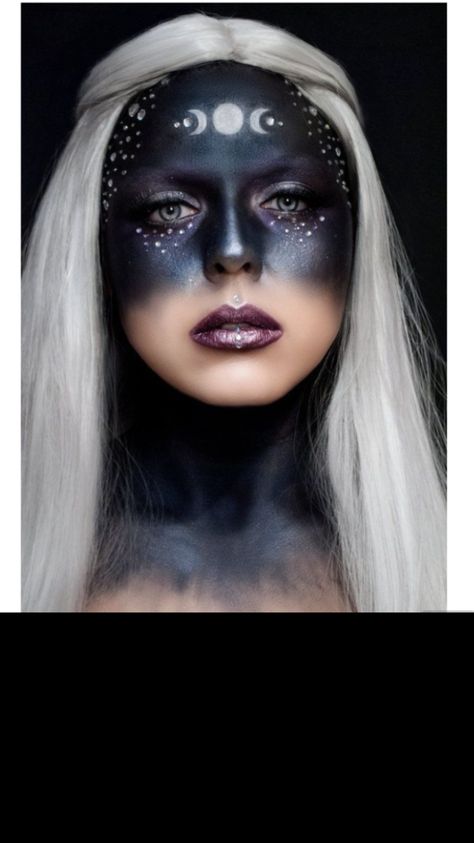 Moon Goddess Makeup, Elven Makeup, Pagan Makeup, Celestial Makeup, Ugly Makeup, Uv Makeup, Demon Makeup, Halloween Makeup Witch, Goddess Makeup