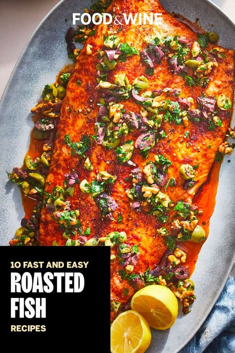 Roast Fish Recipes, Elegant Fish Recipes, Roasted Fish Recipes, Recipes For Salmon, Fox Food, Salmon Roasted, Roasted Fish, Roast Fish, Recipes Seafood