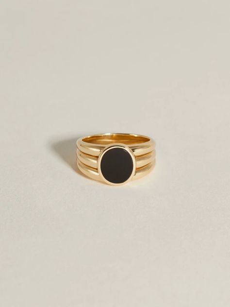 J Hannah, Onyx Signet Ring, Unique Mens Rings, Stone Inlay, Fine Jewelry Collection, Men's Rings, Wide Bands, Signet Ring, Gold Bands