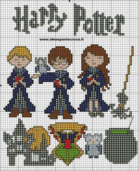 Harry Potter Perler Beads, Harry Potter Cross Stitch Pattern, Cross Stitch Harry Potter, Harry Potter Blanket, Harry Potter Crochet, Stitch Character, Harry Potter Crafts, Disney Cross Stitch, Lego Harry Potter