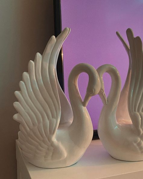 White Aesthetic Heart, Swan Room Decor, Swan Room, Love Swans, Rooms Decoration, Aesthetic Heart, Swan Decor, Fairy Aesthetic, Cute Bedroom Decor