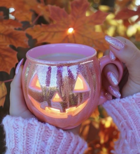 Pink Halloween Aesthetic, Halloween Decor Diy, Halloween Facts, Halloween Mugs, Halloween Inspo, Pink Halloween, Fall Halloween Decor, Halloween Mug, Hallows Eve