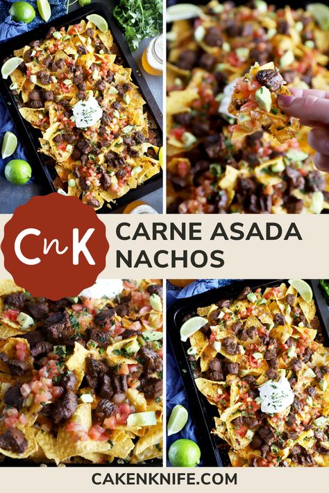 Quick Carne Asada Nachos Recipe | Cake 'n Knife Carne Asada Nachos Recipe, Steak Nachos Recipe, Carne Asada Nachos, Asada Nachos, The Best Nachos, Best Nachos, Steak Nachos, Pati Jinich, Recipe Cake