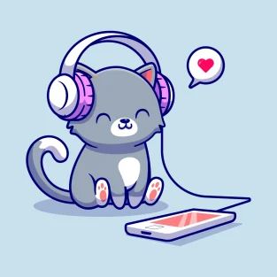 T-Shirts by Catalyst Stuff | TeePublic Chibi Headphones, Chibi Listening To Music, Cute Cat With Headphones, Animals Wearing Headphones, Cat With Headphones Drawing, Listening To Music Sketch, Cat Wearing Headphones Drawing, Wolf With Headphones, Cat Listening To Music Drawing