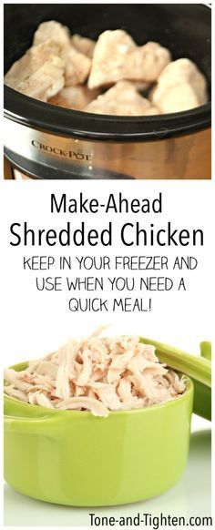 Chicken Freezer, Best Freezer Meals, Slow Cooker Shredded Chicken, Chicken Freezer Meals, Paleo Crockpot, Freezer Meal, Quick Meal, Freezer Cooking, Make Ahead Meals