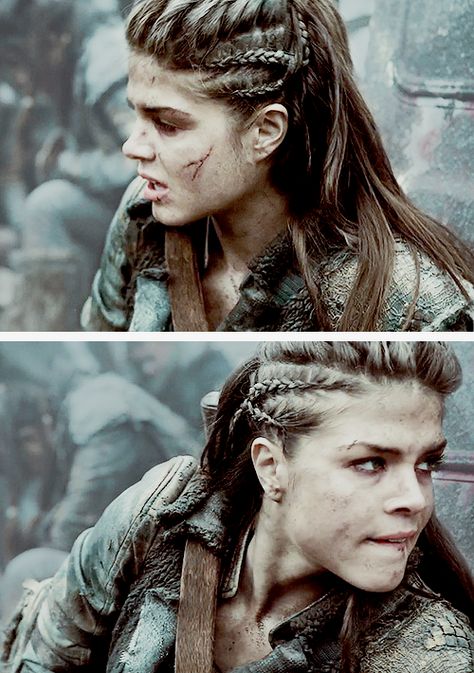 The 100.  Octavia Blake (source: livebreathesuffer) Cornrows White Girl, White Girl Cornrows, Vikings Hair, New Braids, Cornrows For Girls, Kanekalon Braids, Octavia Blake, Braids Cornrows, Viking Braids