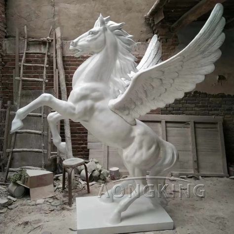 High quality Garden Marble Extra large animal statues Extra large animal statues,This is a very beautiful white horse with wings. It's a symbol of good luck. The white marble material adds a sense of sacredness. It can be used as indoor sculpture, garden sculpture, and decoration in some Garden Statues For Sale, Horse With Wings, Beautiful White Horse, Indoor Sculpture, Pegasus Art, Horse Statue, Statues For Sale, Horse Fly, Sculpture Garden