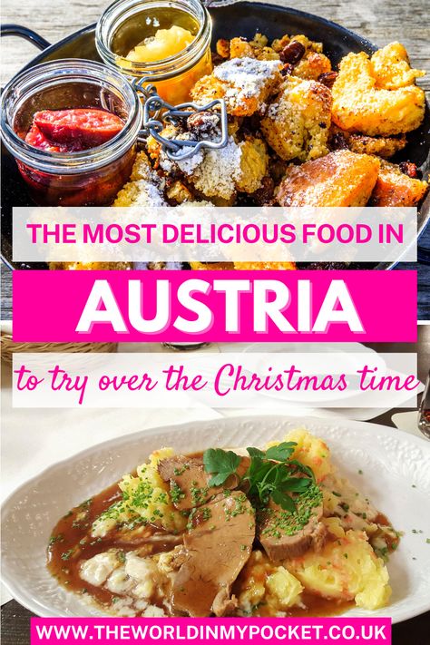 What to eat in Austria for Christmas | Austrian Christmas foods | Austrian typical food | Traditional food in Austria | Traditional Christmas food in Austria | Food in Austria | austria christmas food | Christmas market food | Austria Christmas market food | what to eat in austria for christmas | what to eat in the christmas market in austria | what to eat in an austrian christmas market | Austrian Christmas Traditions, Austrian Christmas Recipes, Austrian Christmas Market, Christmas Around The World Food, Christmas Market Food, Austria Recipes, Xmas Foods, Austrian Christmas, Austria Christmas