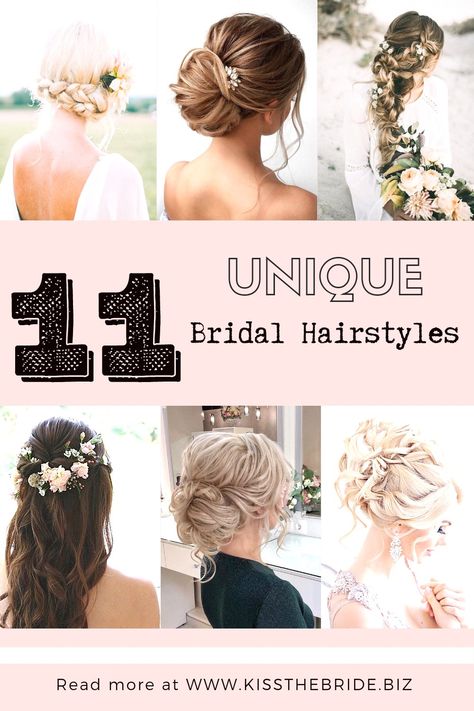 Wedding Hairstyles By Hair Pattern, Boho Wedding Updo Brides, Wedding Day Hair For Bride, Unique Bridal Hairstyles, Boho Wedding Hair Updo, Latest Bridal Hairstyles, Wedding Day Hairstyles, Short Bridal Hair, Unique Wedding Hairstyles