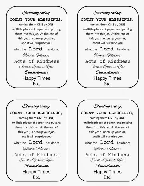 .........Visiting Teaching surprise!: Count your blessings jar labels Blessing Jar Printable, Joy Jar, Cultivating Joy, Blessing Jar, Secret Gifts, Friend Appreciation, Ministering Ideas, Blessings Jar, Prayer Jar