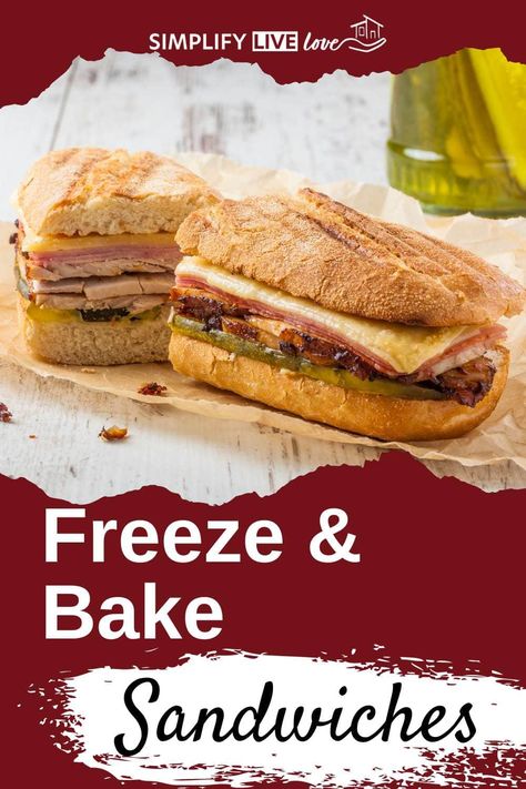 Make Ahead Sandwiches Freezer, Freezable Sandwiches, Sandwiches To Freeze, Easy Hot Sandwich Recipes, Frozen Sandwiches, Cold Cut Sandwich, Sandwich Recipes For Kids, Freezer Lunches, Hoagie Sandwiches