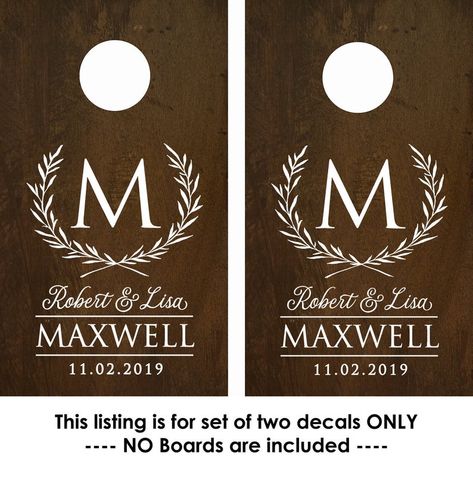 Cornhole Plans, Monogram Cornhole Boards, Diy Cornhole, Wedding Cornhole Boards, Wedding Cornhole, Bean Bag Boards, Corn Hole Diy, Cornhole Designs, Custom Cornhole Boards