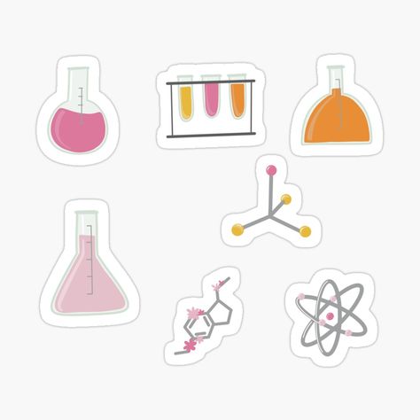 Chemistry Stickers Printable, Chemistry Stickers, Drawing With Flowers, Cute Chemistry, Chemistry Drawing, Structure Drawing, Chemistry Projects, Medical Stickers, Chemistry Gifts