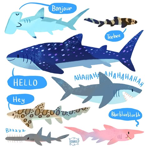 Undersea July on Behance Crocodile Illustration, Under The Sea Crafts, Shark Illustration, Alphabet Drawing, Ocean Drawing, Cool Sharks, Ocean Illustration, Shark Art, Sea Crafts