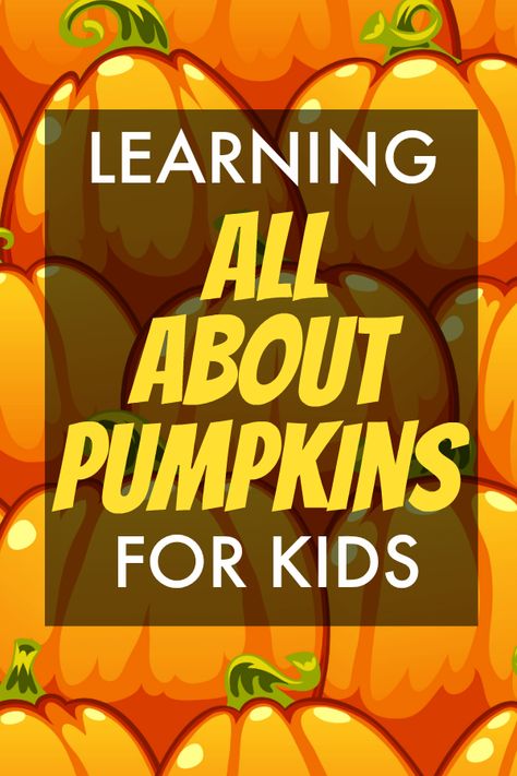 Pumpkin Learning Activities, Pumpkin Lesson Plans, Lesson Plans For Elementary, Pumpkin Facts, Recipes For Kids To Make, All About Pumpkins, Pumpkin Lessons, Pumpkin Learning, Fall Activities For Kids