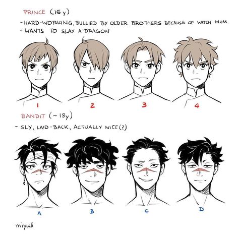 Guy Drawing Hairstyles, Art Hair Reference Male, Hair Pushed Back Drawing, Pushed Back Hair Drawing, Playing With Hair Pose Reference, Main Character Hairstyle, Short Hair Drawing Reference Male, How To Draw A Mullet, Bandit Character Design