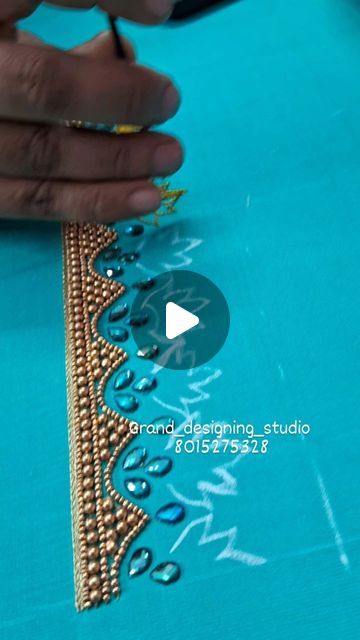 Line Aari Work Blouse, Fancy Aari Work Blouse Designs, Aari Blouse For Beginners, Beeds Work Aari Design Simple, Aari Designs For Blouse, Simple Elegant Aari Work, Single Design Aari Work, Basic Aari Stitches Design, Aari Embroidery Design