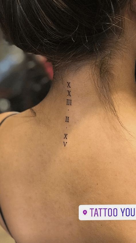 Delicate Feminine Tattoos, Tattoo Writing, Delicate Tattoos For Women, Minimalist Tattoo Meaning, Roman Numeral Tattoos, Female Tattoos, Shape Tattoo, Muster Tattoos, Tattoo Quotes For Women