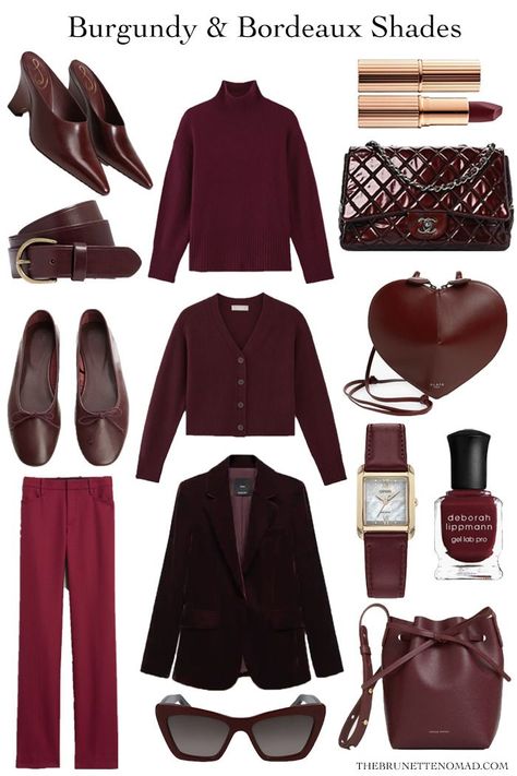 Whether you are classic or trendy discover how to easily style burgundy and Bordeaux shades for fall and winter. Purple And Burgundy Outfit, Crimson Red Outfits, Burgundy Summer Outfit, Outfit Bordeaux, Bordeaux Fashion, Red Outfit Aesthetic, Gig Outfits, Burgundy Clothes, Burgundy Outfits