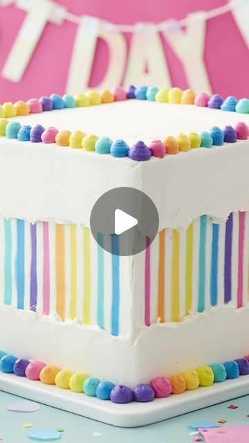 Wilton Cake Decorating on Instagram: "Colorful creations come naturally to us, which is why we love that June is a month filled with Pride. 💛 To help us celebrate bakers and decorators of all kinds, we’ve commissioned content creators from the LGBTQIA+ community to create a rainbow of different desserts in honor of Pride Month. Tune in every Friday in June to see them! 🎂🌈🧁   Need to whip up a rainbow creation of your own? Try our Rainbow Fault Line cake made by combing buttercream, then filling in the gaps with tinted icing. Grab the full instructions via the link🔗 in our bio.   Happy Pride 🏳️‍🌈   #WiltonCakes #CakeDecorating #FaultLineCake #PrideMonth #Pride #PrideBaking #RainbowCake #CakeCakeCake #EatingForTheInsta" Pride Cake Ideas, Rainbow Cake Decoration, Different Desserts, Fault Line Cake, Bio Happy, Wilton Cake Decorating, Outdoor Birthday, Wilton Cakes, Happy Pride