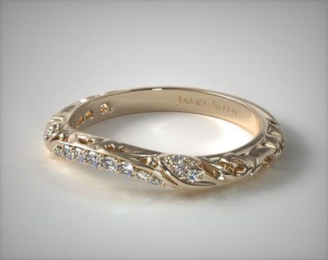 Diamond Filigree Engagement Ring | 18K Yellow Gold | 17450Y Amazing Engagement Ring, Wedding Bands To Go With Twisted Engagement Ring, Wedding Ring Marquise Sets, Mens Engament Rings, Wedding Band To Go With Marquise Ring, Gold Vintage Wedding Band, Vintage Ring Band, James Allen Wedding Band, Modest Wedding Ring