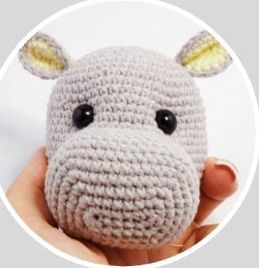 Hippo Amigurumi, Crochet Bob, Crochet Hippo, Crochet Monkey, Crochet Bee, Free Pdf Pattern, Crochet Animals Free Patterns, Crochet Sunflower, Crochet Square Patterns