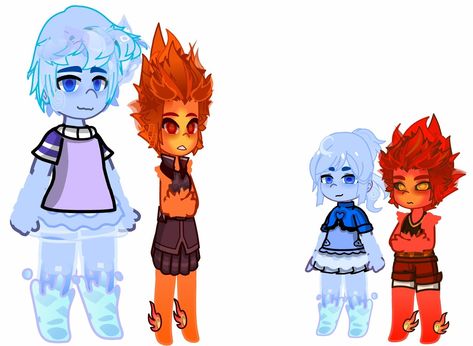 Wade And Ember, Fireboy And Watergirl, Water Girl, Character Board, Girl In Water, Fire Element, Disney Drawings, Gacha Club, Club Outfits