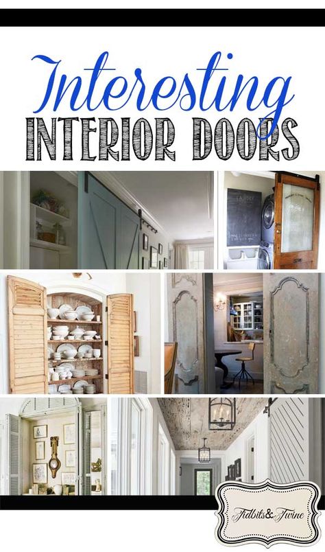 TIDBITS & TWINE: A look at beautiful and interesting interior doors. Doors Renovation, Interior Door Ideas, Door Alternatives, Standard Doors, Laundry Nook, Basement Doors, Divider Ideas, Panel Interior Doors, Creative Interior