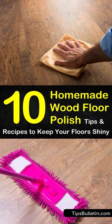 Curious about using a homemade wood floor polish on your floors? Look no further than these incredible cleaning solutions made with white vinegar and olive oil. Use any of these 10 cleaning tips to condition hardwood floors and remove grease and grime. #homemade #wood #floor #polish #diy Diy Wood Floor Cleaner, Wood Floor Polish, Diy Furniture Polish, Homemade Floor Cleaners, Diy Hardwood Floors, Diy Cleaner, Homemade Cleaners Recipes, Diy Wood Floors, Old Wood Floors