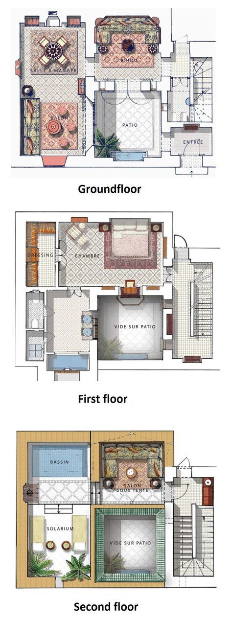 ☾~.~☕️follow me☕️~.~☾ Riad House Plan, Moroccan Floor Plan, Riad Floor Plan Layout, Moroccan Tiny House, Moroccan House Plan, Spanish Villa Floor Plans, Riad Floor Plan, Morocco House, Place Aesthetic