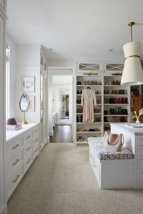 Belle Meade Closet With Vanity, Rachel Halvorson, Master Closet Design, Closet Vanity, Dressing Room Closet, Dream Closet Design, Beautiful Closets, Walk In Closet Design, Luxury Closets Design