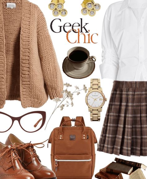 Geek Chic Aesthetic, Acadamia Aesthetic, 1970 Clothing, Geek Girl Fashion, 1970 Outfits, Geek Chic Outfits, Light Academia Outfit, Style Theory, Daily Aesthetic