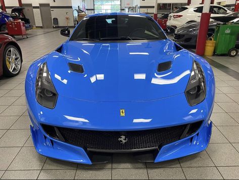 Ferrari F12 TDF painted in the Porsche color Mexico Blue  Photo taken by: @ryanbgrant on Instagram Ferrari F12 Tdf, F12 Tdf, Mexico Blue, Ferrari F12, Blue Photo, Ferrari, Porsche, Sports Car, Cars