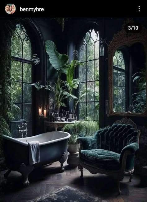 Moody Cottage Core Aesthetic, Fairycore Bathroom, Vampire Bathroom, Whimsigoth Bathroom, Vtuber Moodboard, Fairycore House, Gothic Bathroom Ideas, Design Interior Baie, Gothic Fairycore