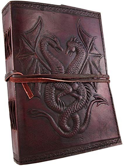 Handmade Vintage Antique Looking Genuine Double Dragon Leather Bound Journal Diary Notebook Travel Book with Blank Unlined Pages to Write for Men Women Gift for him her: Amazon.ca: Office Products Blank Page Book, Dragons Inspiration, Embossed Leather Journal, Leather Diary, Leather Journal Notebook, Leather Bound Journal, Handmade Leather Journal, Double Dragon, Dragons Gift