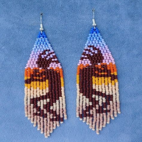 Elevate your boho look with these stunning tribal earrings! 🌟 Handcrafted in India, these large seed beads earrings feature a gorgeous leaf shape and multicolor glass stones. Perfect for any occasion, these Bohemian beauties are nickel-free and come with a seller warranty. 🙌 #BohoEarrings #TribalJewelry #Handcrafted #BohemianStyle #MulticolorStones  #eBay #Beaded #India #Multicolor #Bohemian #Boho #Earrings #Stud Earing Inspiration, Brick Stitch Pattern Earring, Art Soleil, Bead Things, Loom Designs, Beaded Patterns, Beaded Items, Fringe Earring, Stitch Earrings