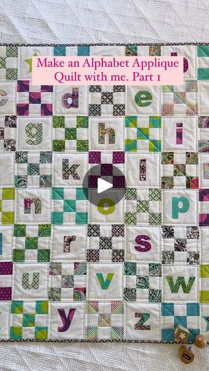 Facebook Applique Alphabet, Alphabet Quilt, Quilt Sewing Patterns, Applique Quilt, Applique Quilts, The Alphabet, Baby Quilt, Quilt Ideas, Quilt Sewing