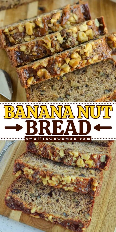 Looking for an easy school breakfast idea? This Banana Nut Bread recipe with the use of ripe banana, walnut, and cinnamon spices that taste better than any other loaf bread. Make this moist bread on your table and pin it for your simple back-to-school recipe! Banana Nut Bread Recipe 2 Bananas, Banana Bread Recipe Salted Butter, Black Walnut Banana Bread, Banana Nut Loaf Recipes, Banana Bread Recipe Nut, Banana Bread Recipe Walnut Easy, Banana Walnut Bread Recipe Easy, Banana Walnut Bread Recipe Moist Easy, Cinnamon Walnut Banana Bread