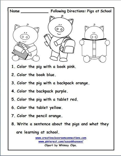 Preschool Following Directions Worksheet, Follow Instructions Activities For Kids, Listening Skills Worksheets, Following Directions Worksheet, Follow Directions Worksheet, Directions Worksheet, Kindergarten Goals, Array Worksheets, Following Directions Activities