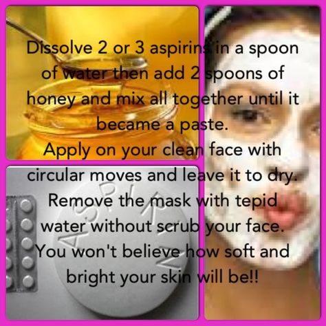 Honey and aspirin mask Asprin Face Mask, Aspirin Face Mask, Aspirin Mask, Tumeric Face Mask, Overnight Beauty, Skin Cleansing, Face Mask Recipe, Diy Remedies, Beauty Tricks