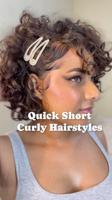 BreAnna Dona’e on Instagram: "Back at again with another Quick Short Curly Hairstyle! Love these sparkly clips from @amazon ✨✨ #curlyhairstyles #shortcurlyhair #curlyhairkillas #explore" Simple Hairstyle, November 9, Short Curly Hair, Curly Hairstyle, Short Curly, Easy Hairstyles, Curly Hair Styles, Hair Styles, On Instagram