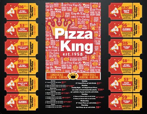 pizza king coupons Pizza King, Cheese Squares, Discount Design, Nacho Cheese, Eat Pizza, Secret Recipe, Nutrition Information, Cheese Pizza, Coupon Codes